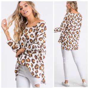 FINAL CLEARANCE CY Fashion Brown Animal Print Top S M L